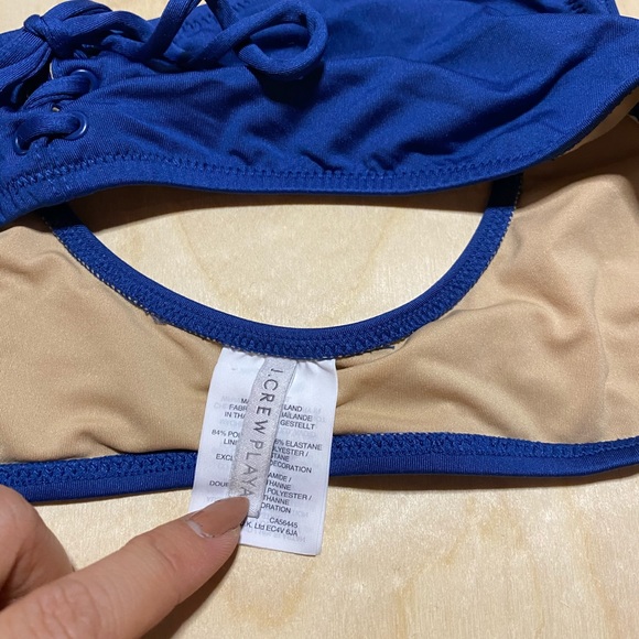 J. Crew Blue Playa Waikiki Lace-up Bikini - Picture 6 of 8